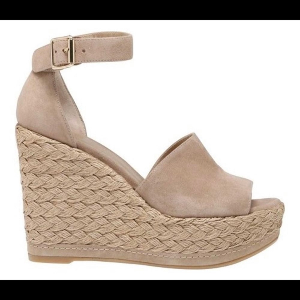 Stuart Weitzman Sohojute Suede Braided Wedge